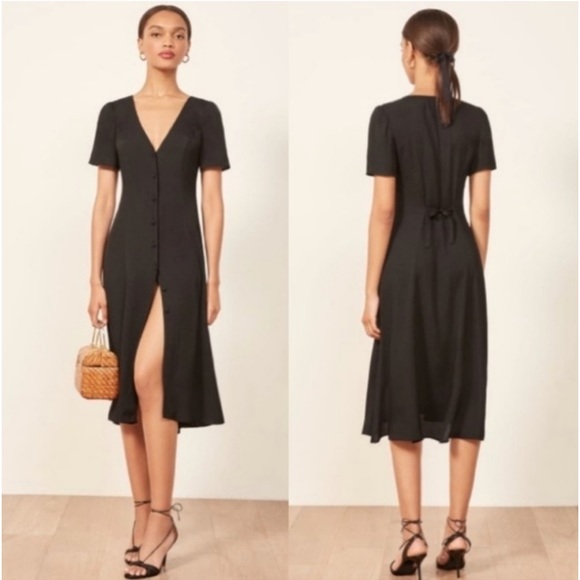 Reformation Dresses & Skirts - Reformation locklin 40s style button up midi vintage crepe dress